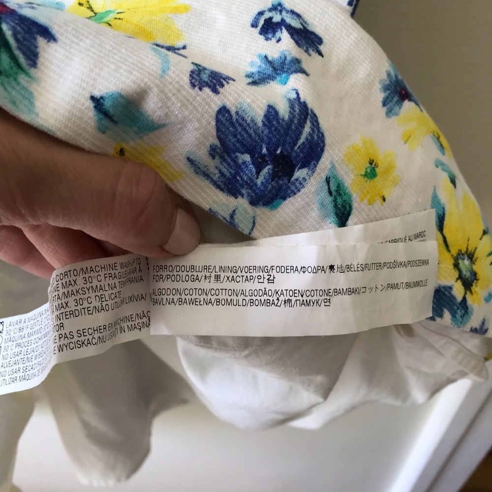 ZARA TRAFALUC White Blue Yellow Floral Cutout Dress S - Picture 14 of 15